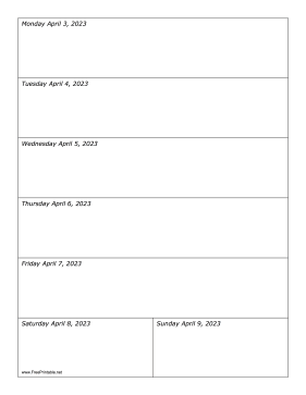 04/03/2023 Weekly Calendar-portrait Calendar