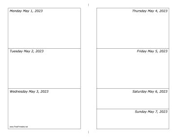 05/01/2023 Weekly Calendar-landscape Calendar