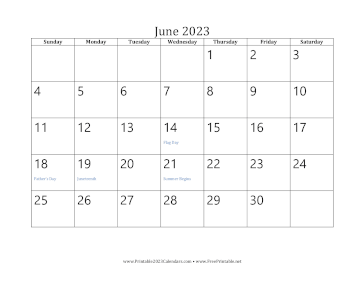 June 2023 Calendar Calendar