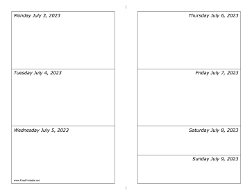 07/03/2023 Weekly Calendar-landscape Calendar