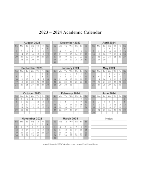 2023-2024 Academic Calendar Calendar