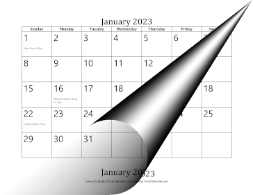 2023 Bottom Month Calendar