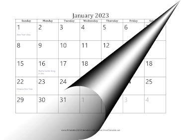 2023 Grayed Dates Calendar