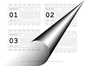 2023 Horizontal Scrapbook Calendar Cards Calendar