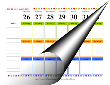 2023 Morning Afternoon Night Calendar Calendar