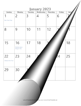 2023 Vertical Calendar