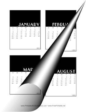 2023 Vertical Scrapbook Calendar Cards Calendar