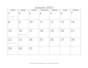 January 2023 Calendar calendar