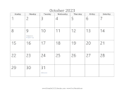 October 2023 Calendar calendar