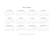 2023 Calendar One Page Horizontal calendar