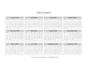 2023 Calendar One Page Horizontal Grid Descending Monday Start calendar