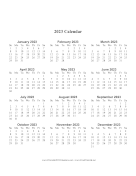 2023 Calendar One Page Large Vertical calendar