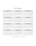 2023 Calendar One Page Vertical Grid Descending Monday Start calendar