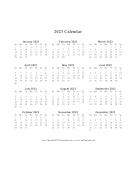 2023 Calendar One Page Vertical Holidays in Red calendar